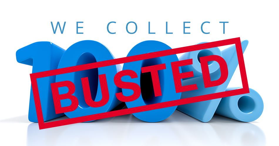 100% collections is wrong.